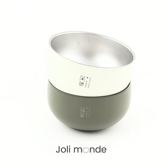 Bol inox coloré double paroi 400 ml CRAIE . diamètre 13 cm