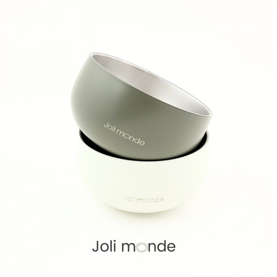 Bol inox coloré double paroi 400 ml CRAIE . diamètre 13 cm