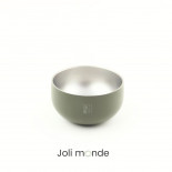 Bol inox coloré double paroi 400 ml LICHEN . diamètre 13 cm