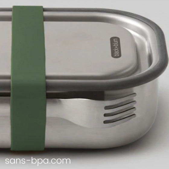 Bento boite à repas inox étanche & sa fourchette . Lunch Box Large 1000 ml Black and Blum