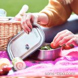 Bento boite à repas inox étanche & sa fourchette . Lunch Box Large 1000 ml Black and Blum