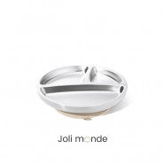 Assiette inox à ventouse & compartiments . Sable
