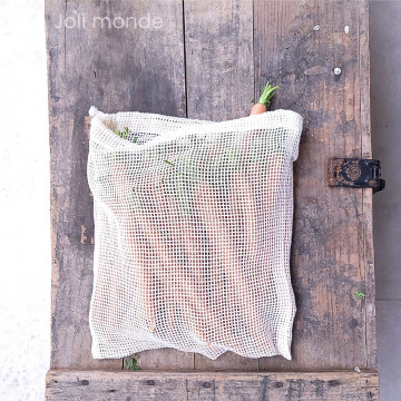 Sac à vrac .  maille filet . MEDIUM 25 x 30 cm - Fruits & Légumes . Poids 35 g - Joli Monde 2