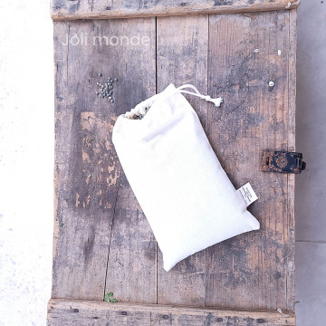 Sac à vrac .  maille tissée . SMALL 15 x 25 cm - Farines & céréales . Poids 18 g - Joli Monde 2