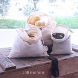 Lot 3 Sacs à vrac .  maille tissée . 3 tailles S + M + L . Farines & Céréales - Joli Monde