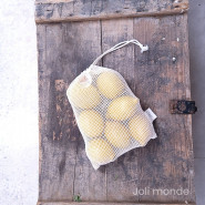 Lot 3 Sacs à vrac . maille filet . 3 tailles S + M + L . Fruits & Légumes - Joli Monde