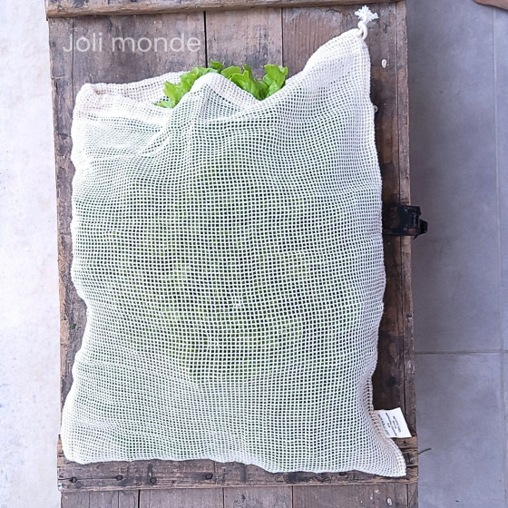Lot 3 Sacs à vrac .  maille filet . 3 tailles S + M + L . Fruits & Légumes - Joli Monde