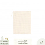 Sac à vrac .  maille filet . MEDIUM 25 x 30 cm - Fruits & Légumes . Poids 35 g - Joli Monde