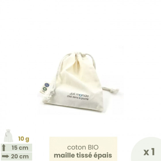 Sac coton C'est dans la Poche . Taille 15 x 20cm . Poids 10g - JOLI MONDE