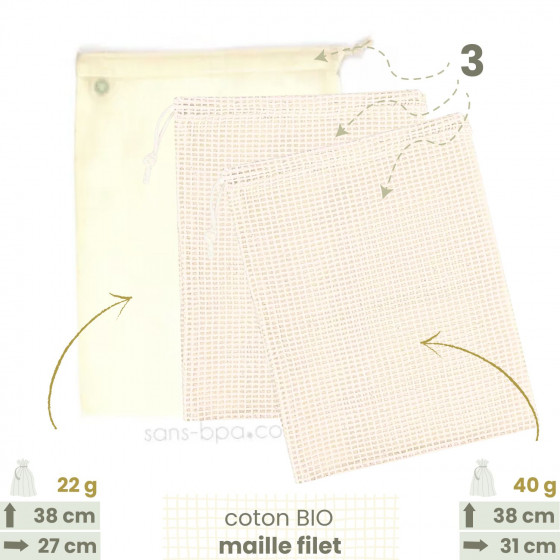 Assortiment 3 sacs Fruits & Légumes