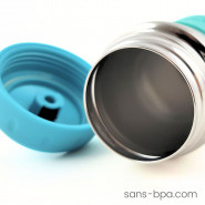 Gourde anti-choc enfant inox 355 ml BLEU Safe Sporter . KID BASIX