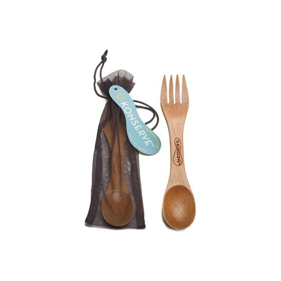 Couverts 2 en 1 Bambou - Ardoise - U KONSERVE