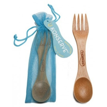 Couverts 2 en 1 Bambou - Azur -  U KONSERVE