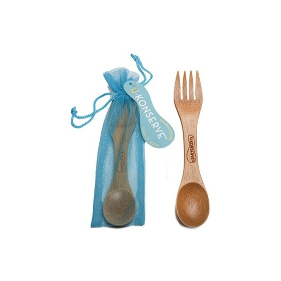 Couverts 2 en 1 Bambou - Azur - U KONSERVE
