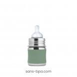 Biberon inox 150 ml avec Gaine silicone Moss - PURA
