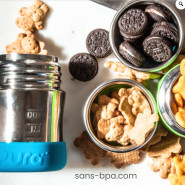 Biberon inox 150 ml avec Gaine Silicone BLEUE . PURA