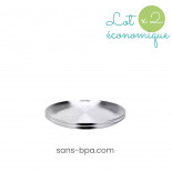 Lot 2 assiettes plates inox 26 cm