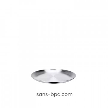 Lot 2 assiettes plates inox 23 cm 2