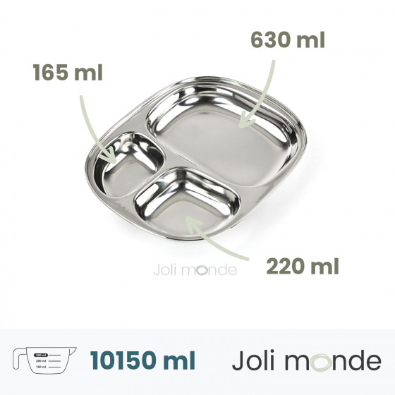 Plateau inox 3 parts - JOLI MONDE
