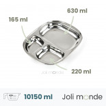 Plateau inox 3 parts - JOLI MONDE