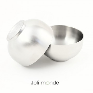 Lot de 2 bols inox double paroi 300 ml diamètre 12.5 cm 2