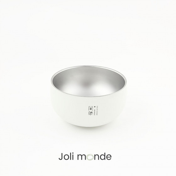 Bol inox coloré double paroi 400 ml CRAIE . diamètre 13 cm