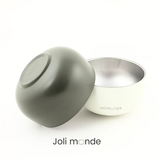 Bol inox coloré double paroi 400 ml CRAIE . diamètre 13 cm