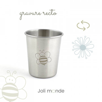 Timbale 200 ml inox gravé TWIST . Abeille & Fleur - JOLI MONDE
