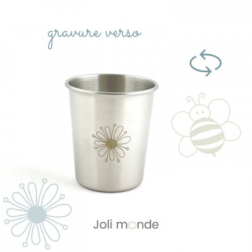 Timbale 180 ml inox gravé TWIST . Abeille & Fleur - JOLI MONDE 2