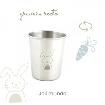 Timbale 200 ml inox gravé TWIST . Lapin & Carotte - JOLI MONDE