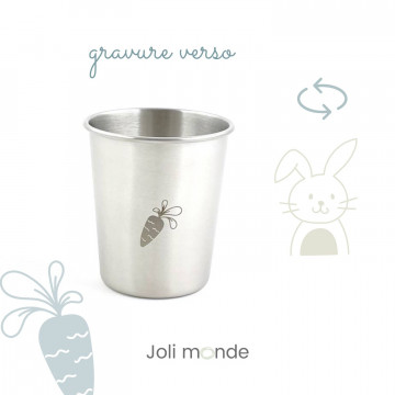 Timbale 180 ml inox gravé TWIST . Lapin & Carotte - JOLI MONDE 2