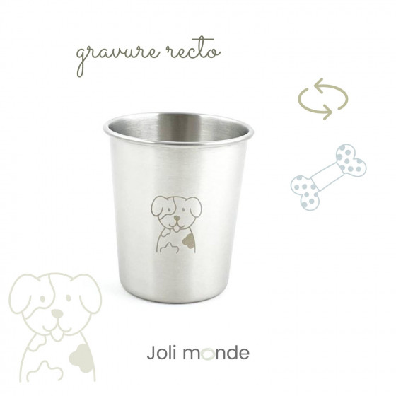 Lot 3 timbales 180 ml inox gravé TWIST . Les P'tits amis . Joli Monde