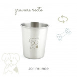 Lot 3 timbales 180 ml inox gravé TWIST . Les P'tits amis . Joli Monde