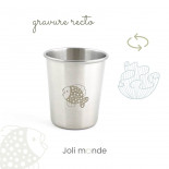 Lot 3 timbales 180 ml inox gravé TWIST . Les P'tits amis . Joli Monde