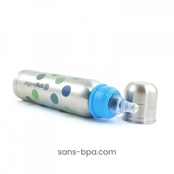 Biberon isotherme Goulot Etroit 270ml POIS BLEU