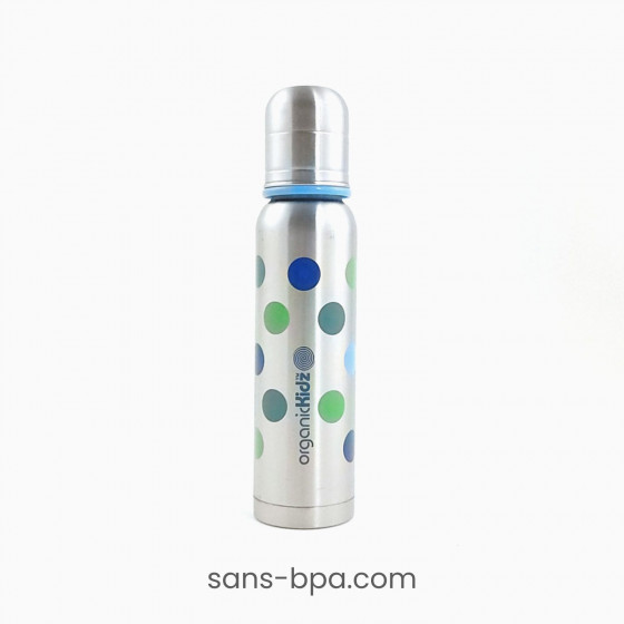 Biberon isotherme Goulot Etroit 270ml POIS BLEU