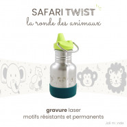Gourde anti-fuite inox KIDS . SAFARI TWIST . 350 ml