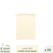 Set 25 sacs coton bio Calendrier Avent . Médium 25 x 30 cm