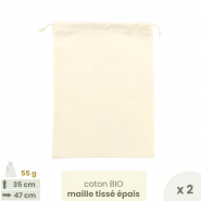 Lot 2 Sacs à vrac Farine & céréales . LARGE 35 x 47 cm . Joli Monde