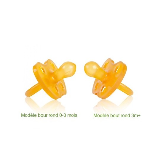 Tétine Bout rond 3 m+  - COURONNE - HEVEA