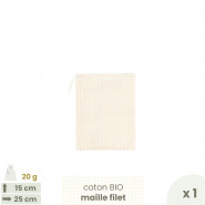 Sac à vrac . maille filet . SMALL 15 x 25 cm - Fruits & Légumes . Poids 20 g - Joli Monde