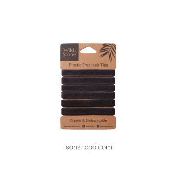 5 élastiques à cheveux BIO zéro plastique - Chocolat Noir 2