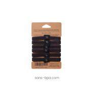 5 élastiques à cheveux BIO zéro plastique - Chocolat Noir