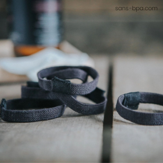 5 élastiques à cheveux BIO zéro plastique - Chocolat Noir