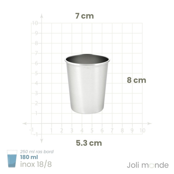 Timbale 180 ml inox gravé TWIST . Poisson & Corail - JOLI MONDE