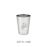 Timbale 300 ml inox . Gravure Tente . Joli Monde