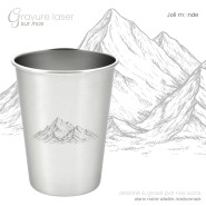 Timbale 300 ml inox . Gravure Bicyclette . Joli Monde