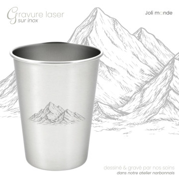 Timbale 300 ml inox . Gravure Bicyclette . Joli Monde 2