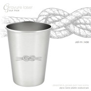 Timbale 300 ml inox . Gravure Voilier . Joli Monde