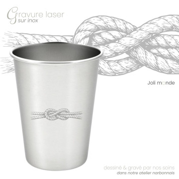 Timbale 300 ml inox . Gravure Voilier . Joli Monde 2
